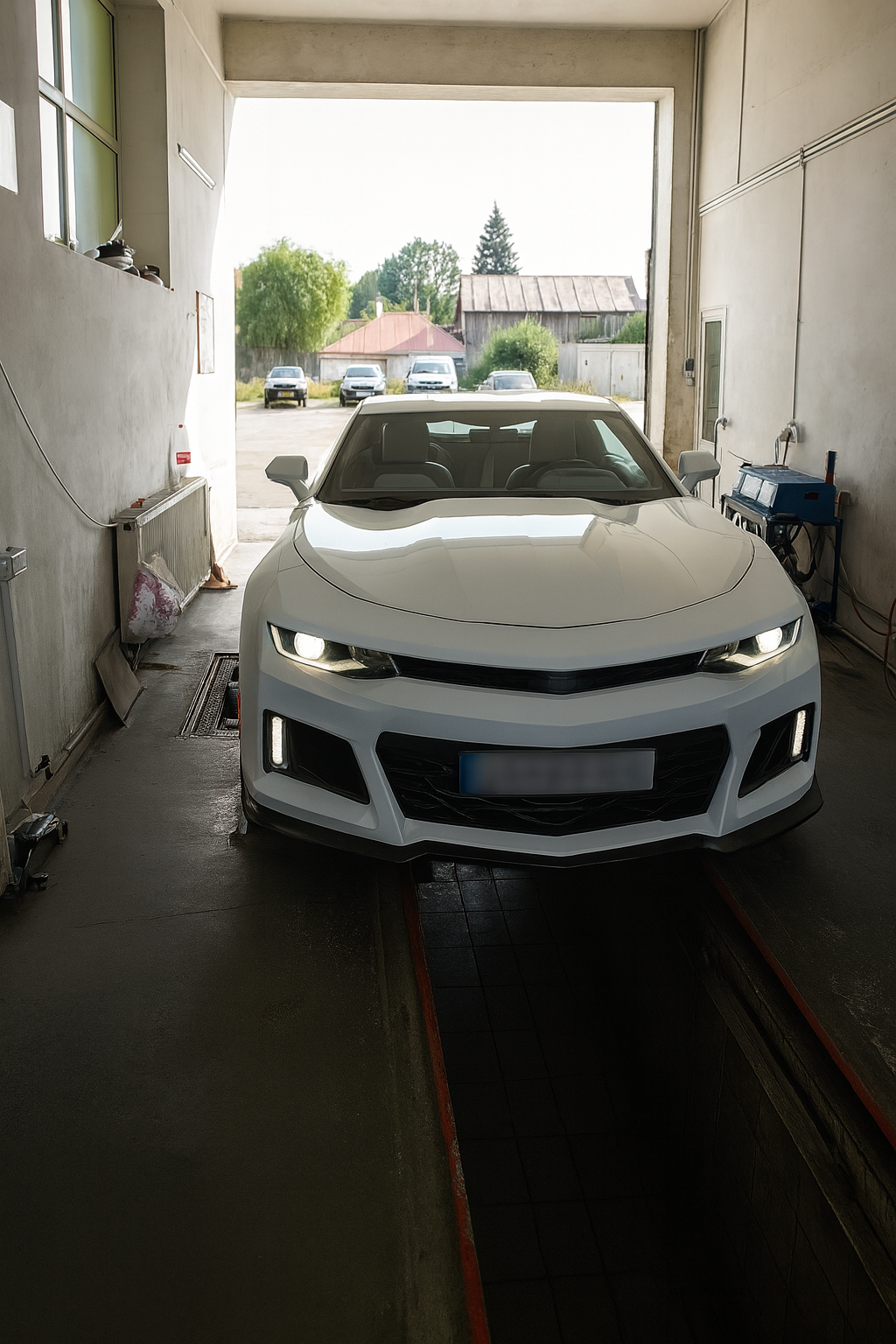 Mașină în timpul inspecției ITP